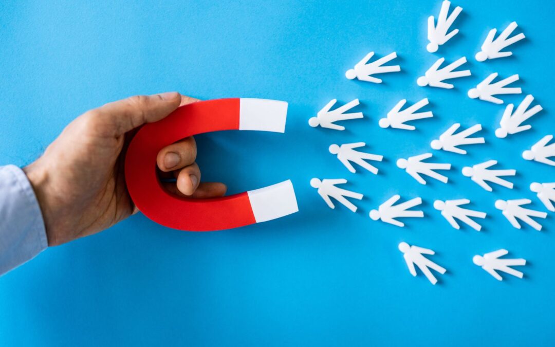 Magnet attracting leads for a post on help with low-quality lead generation.